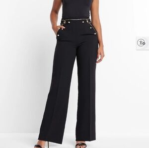Express Black High-Waisted Wide Leg Trouser Career Women's Pants Size 6